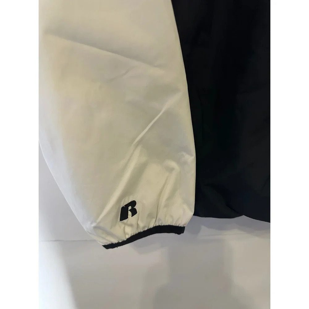 Vintage Russell Athletic Mens XL Jacket Black White Lightweight Windbreaker
